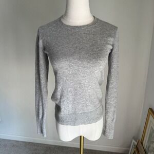Everlane Gray Cashmere Crew Neck Sweater‎ XS Extra Small Minimalist Knit Soft